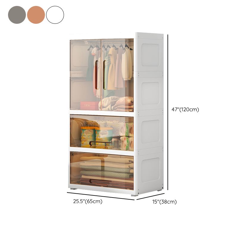 Modern Style Kids Closet Plastic Door Included Kid's Wardrobe for Bedroom