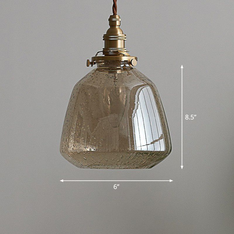 Single-Bulb Hanging Lamp Vintage Tapered Shade Glass Lighting Anhänger für das Restaurant