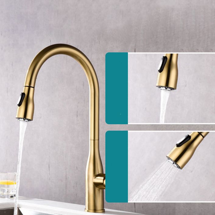 Modern Style Copper Kitchen Faucet Single Handle High Arc Kitchen Faucet