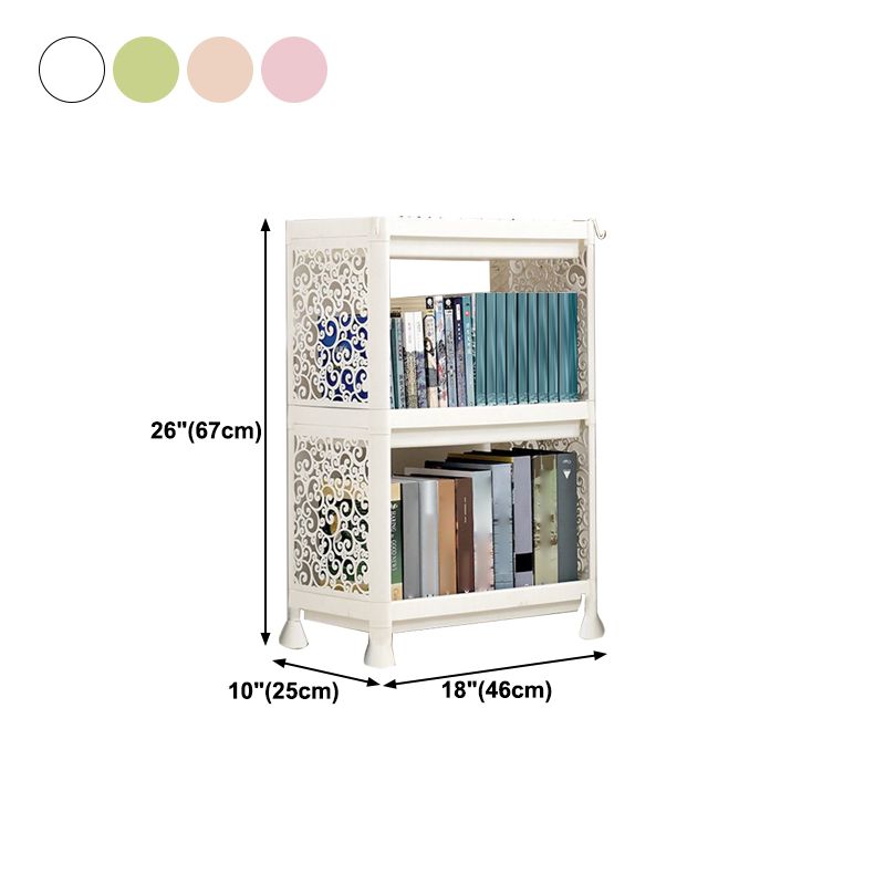 Plastic Bookcase Contemporary Style Open Back Bookshelf for Office Home Study Room