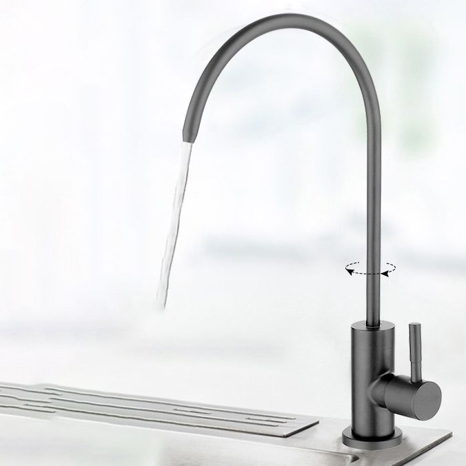 Pull Down 1-Hold Single Handle Kitchen Faucet High Arch Water Filler