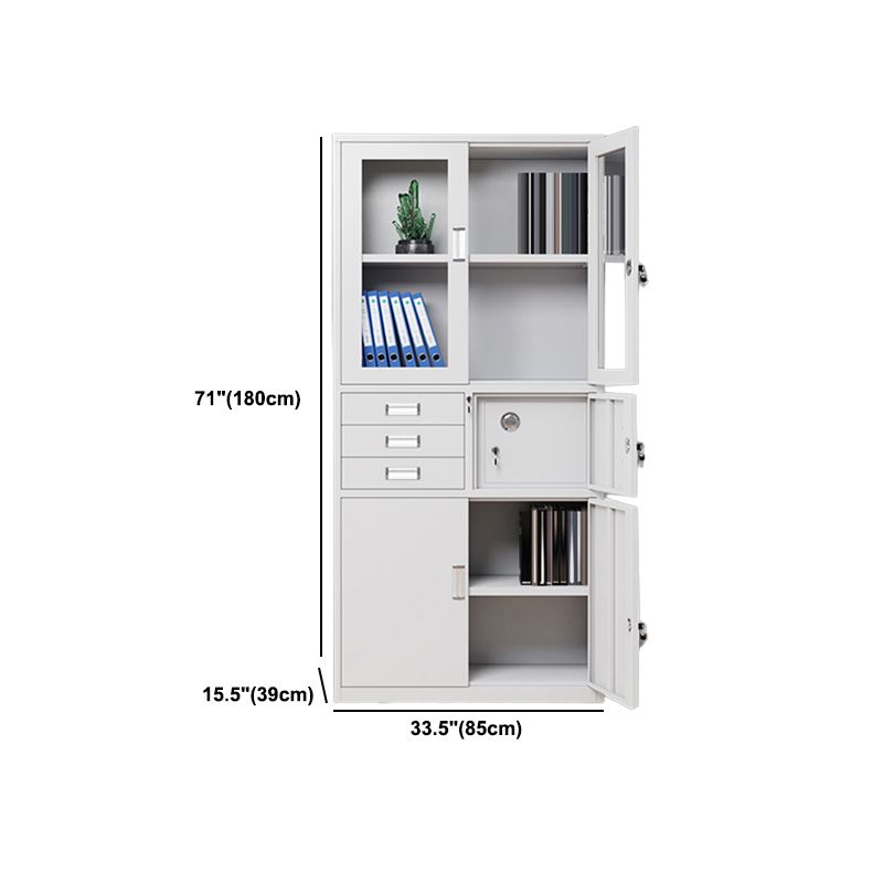 Steel Filing Cabinet Fire-Resistant File Cabinet with Lock and Storage