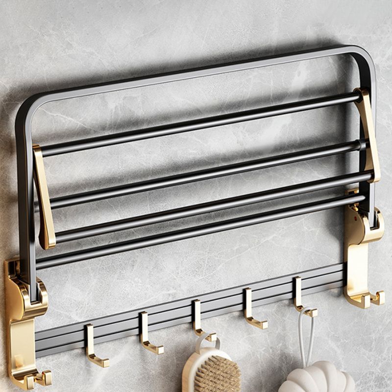 Modernism Bathroom Accessories Hardware Set Black & Golden Bath Shelf/Towel Bar