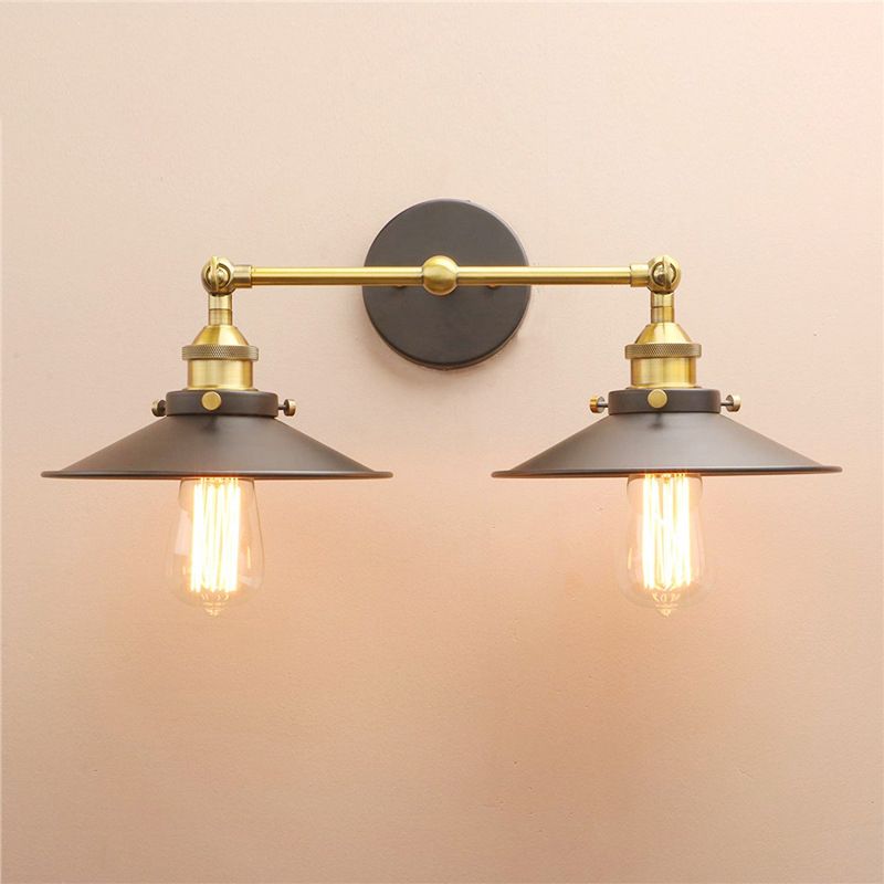 Clear Glass2 Lights Wall Mount Light Fixture Bell Traditional Wall Lighting Fixtures for Bathroom