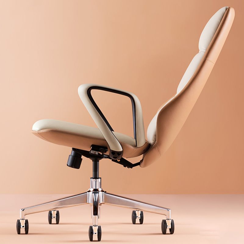 Modern Slide Desk Chair Adjustable Seat Height Padded Arms Office Chair with Wheels