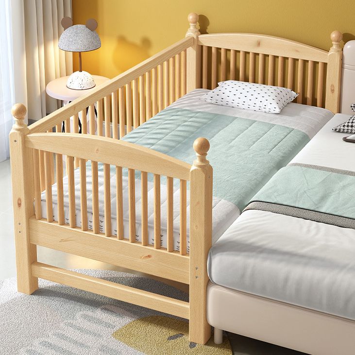 Solid Wood Nursery Bed Toddler Guard Rails Included Baby Crib