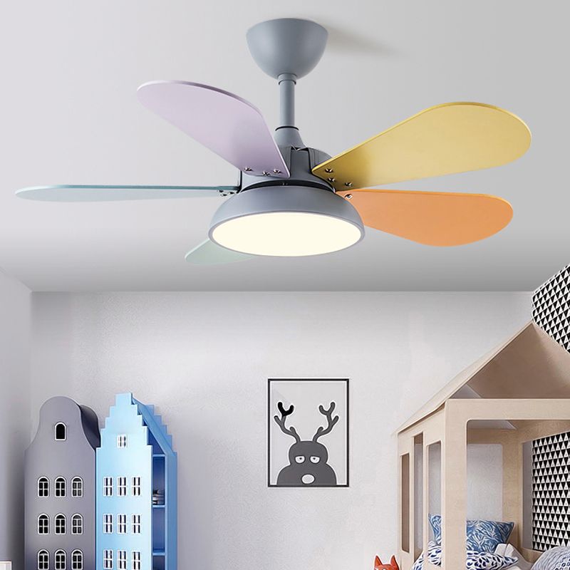 Ceiling Fan Lamp Kids Style Bedroom LED Ceiling Mounted Light