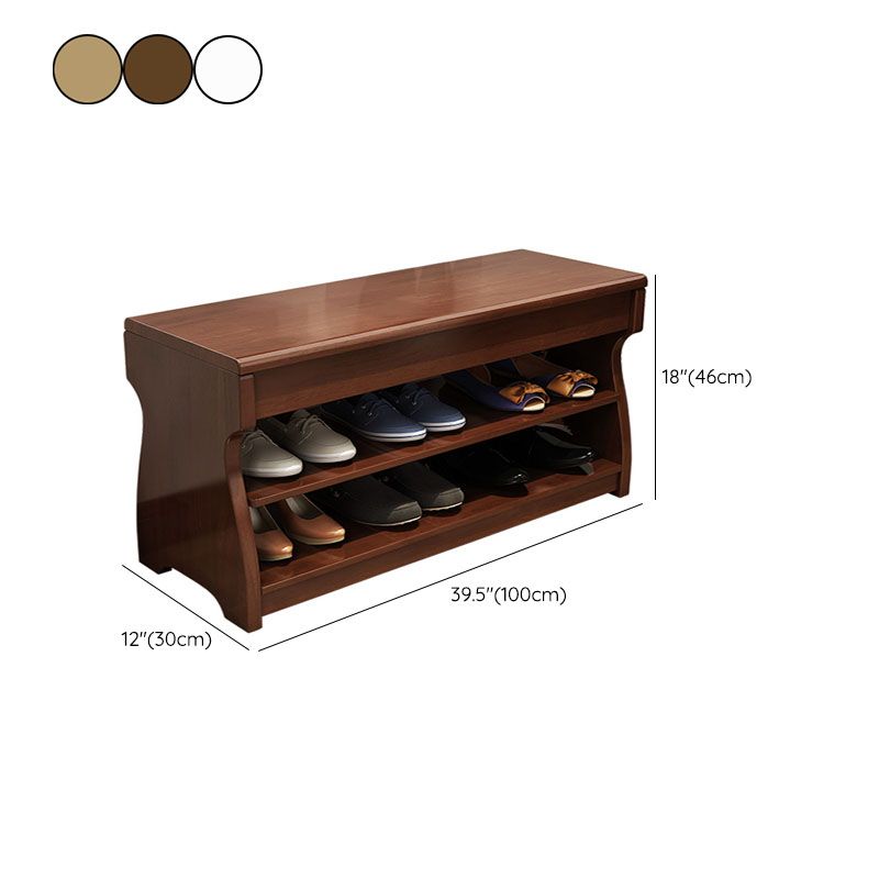 Modern Entryway Bench Wooden Seating Bench with Shoe Storage , 12" Width