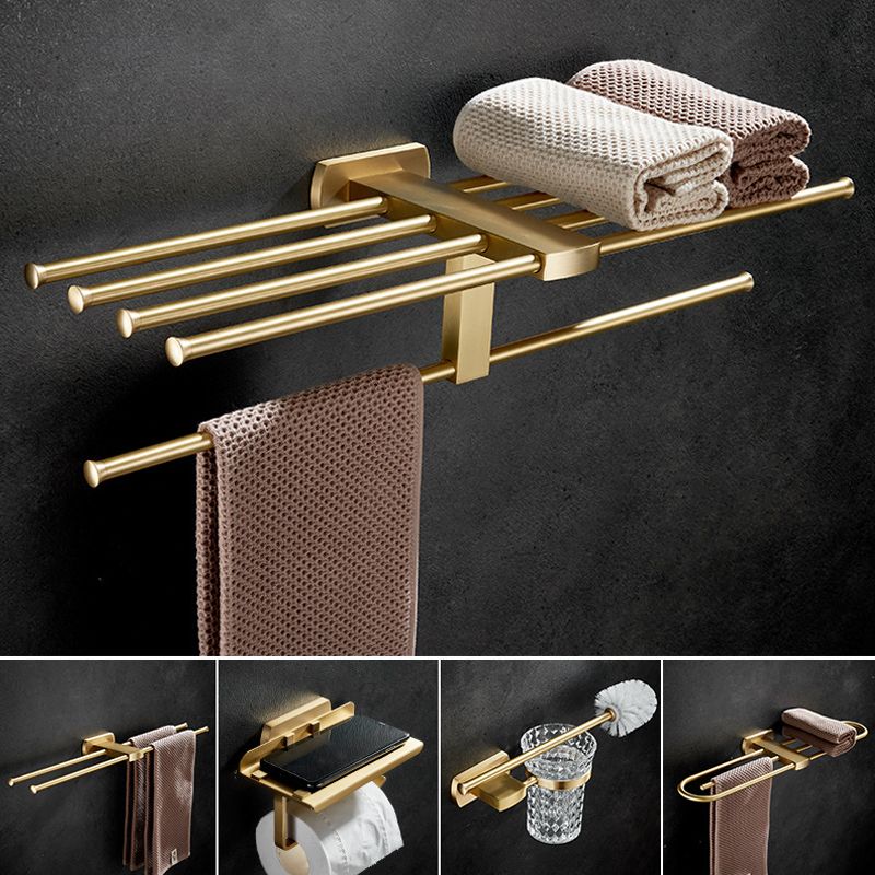 Traditional Golden Bath Hardware Set Brass Bathroom Accessory Kit