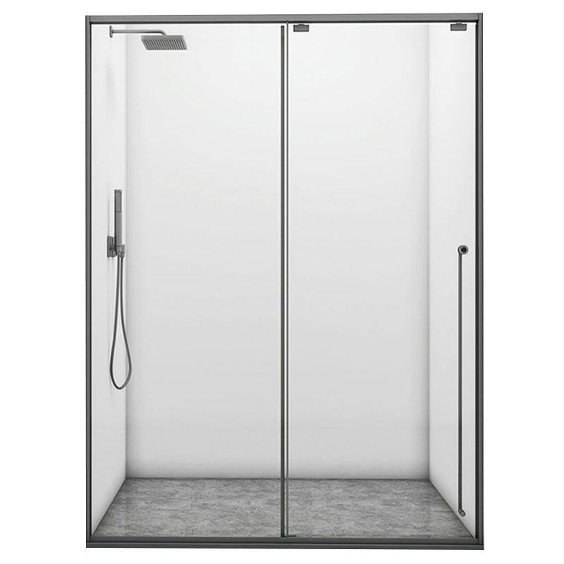 Gray Single Sliding Door Shower Door Tempered Glass Shower Door