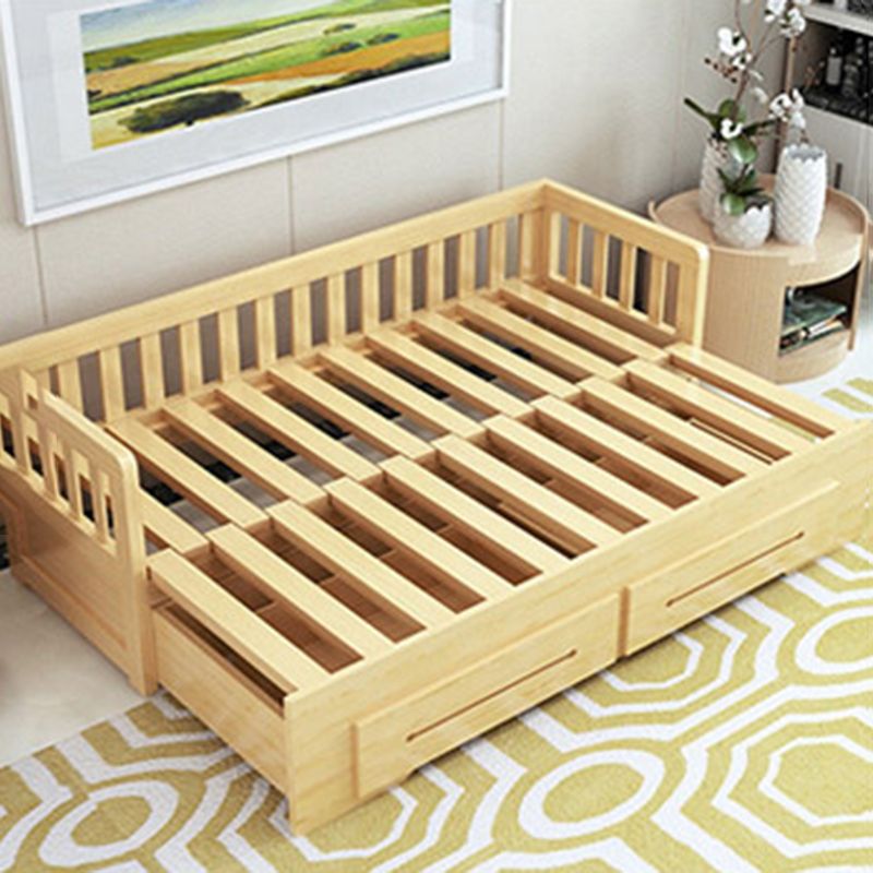 Contemporary Daybed Solid Wood Mattress No Theme Slat Headboard Storage