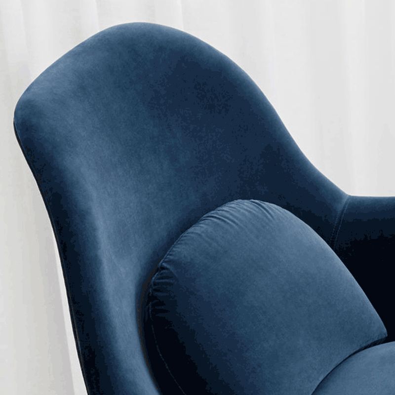 Contemporary Solid Color Velvet Arm Chair 4 Legs Flared Arms Chair