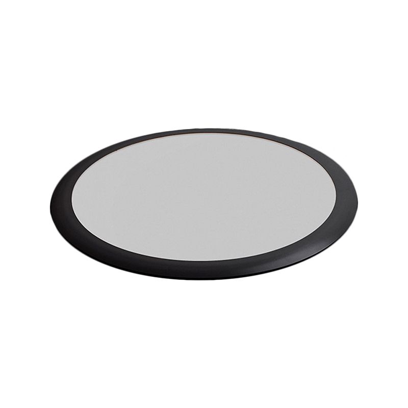 Metallic Round Ceiling Mounted Fixture Minimalist LED Black Flush Lighting in White/Warm Light, 16.5"/20.5"/24.5" Dia