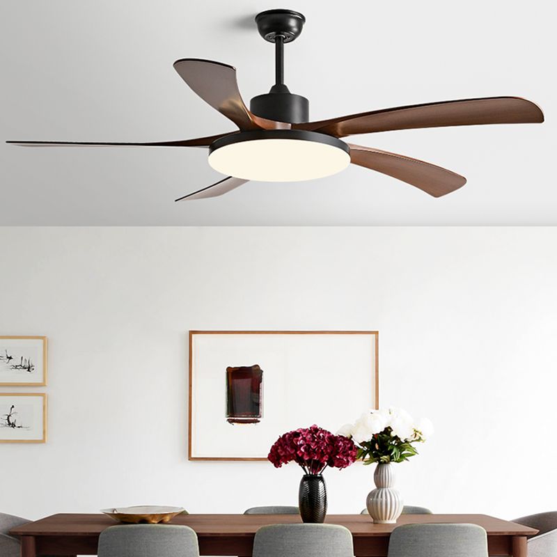 Simple Style LED Ceiling Fan 5-Blade Fan Lighting for Living Room