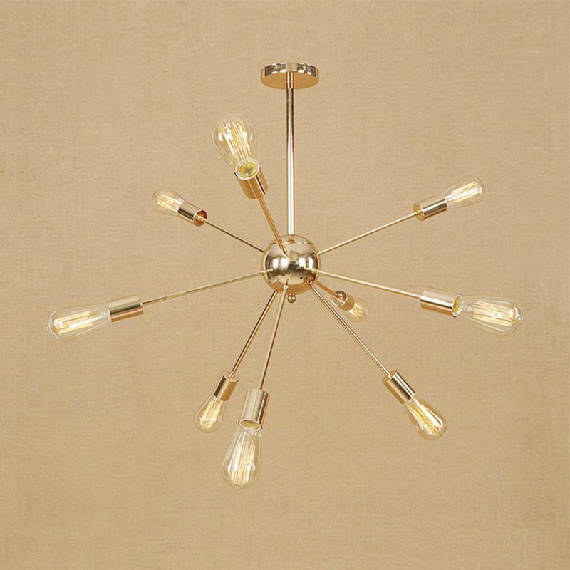 Kupfer/Chrom 9/12 Lichter Kronleuchter Lampe Retro Stylish Metal Sputnik Deckenheizlicht über Tisch