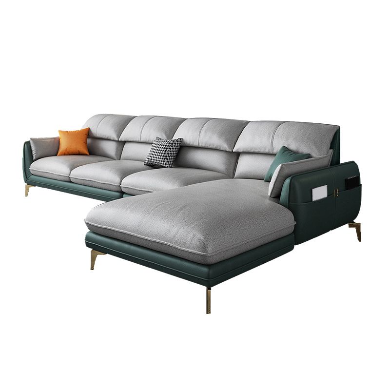 Scandinavian Pillow Top Arm Sectional with Storage for Four People