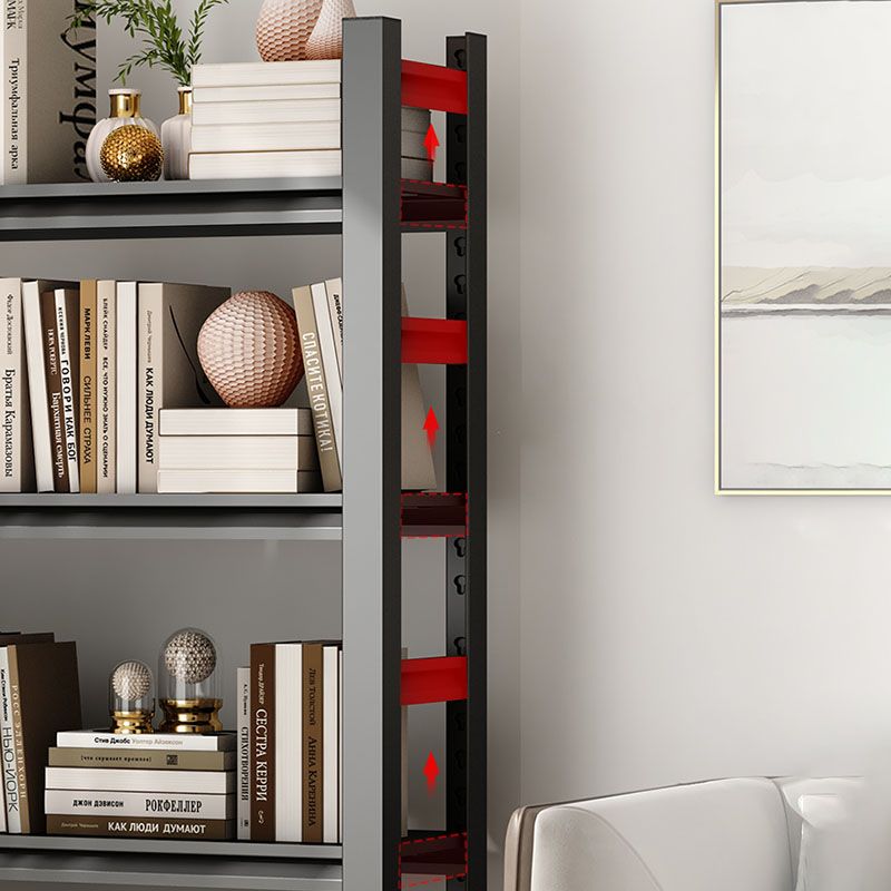 Modern Style Open Back Standard Bookshelf Metal Bookcase for Study Room