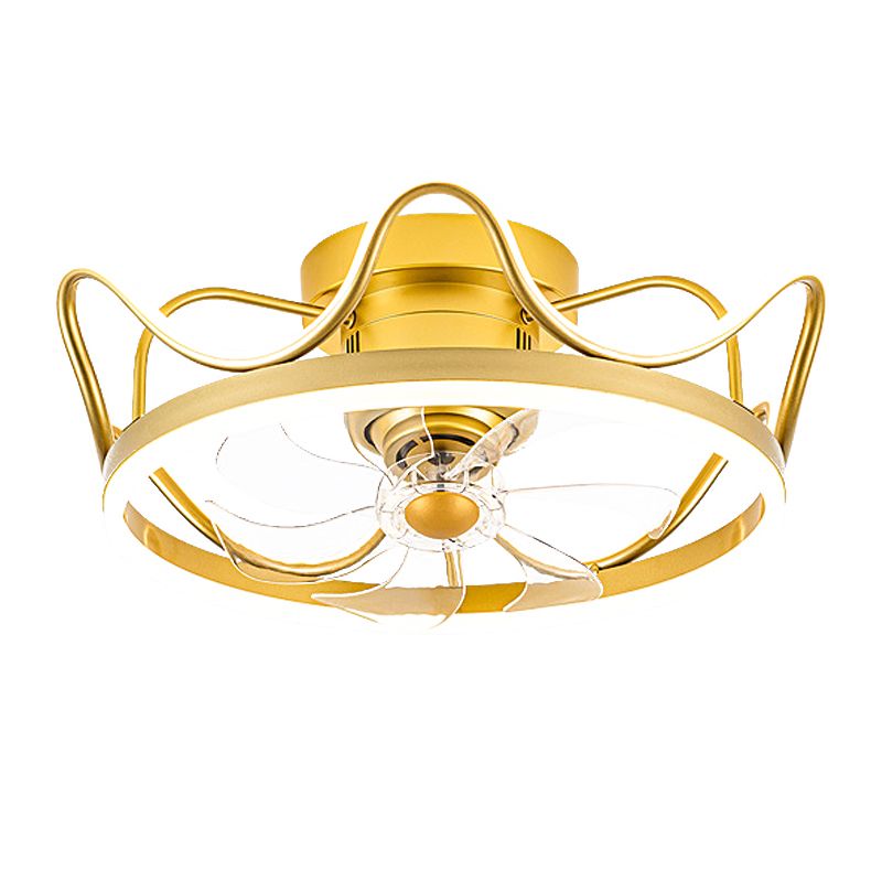 Interior LED Fan Light in Polish Gold Finish Contemporary Ceiling Fan