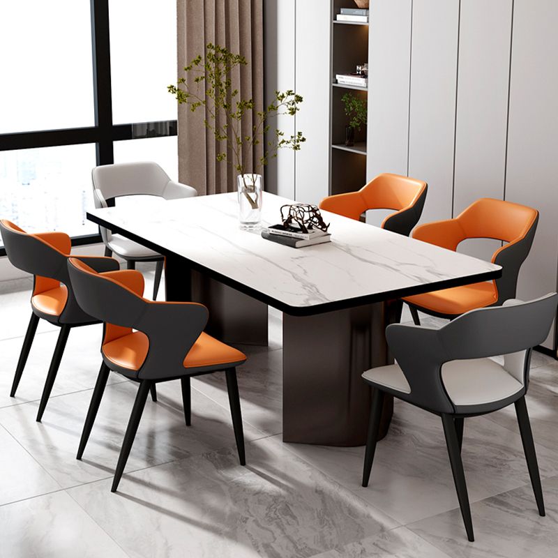 Modern Style Dining Chair Leather Wingback Arm Chair for Dining Room