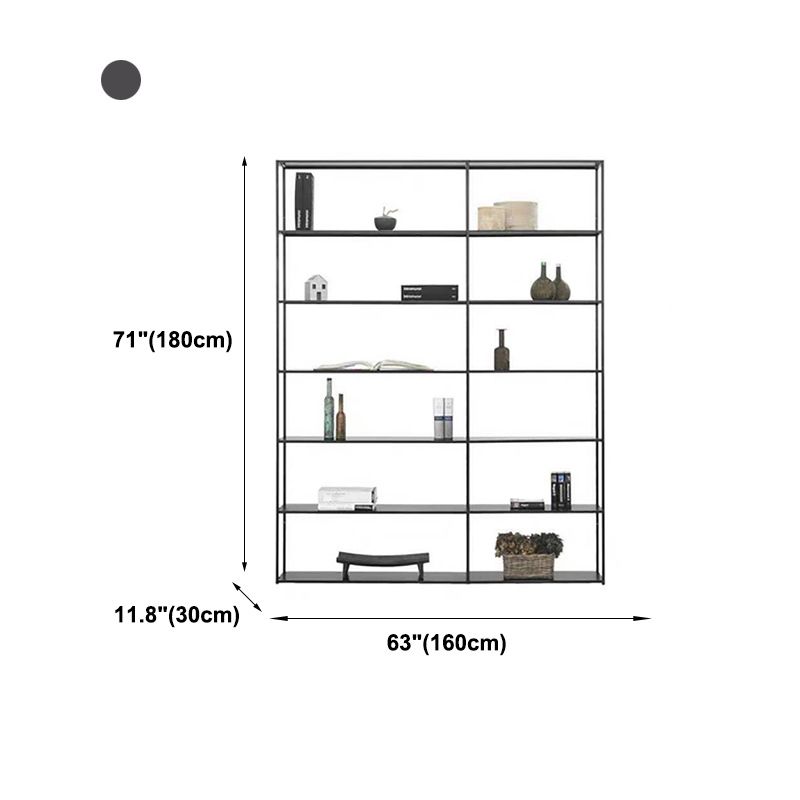 Contemporary Bookcase Metal Open Back Bookshelf for Home Office