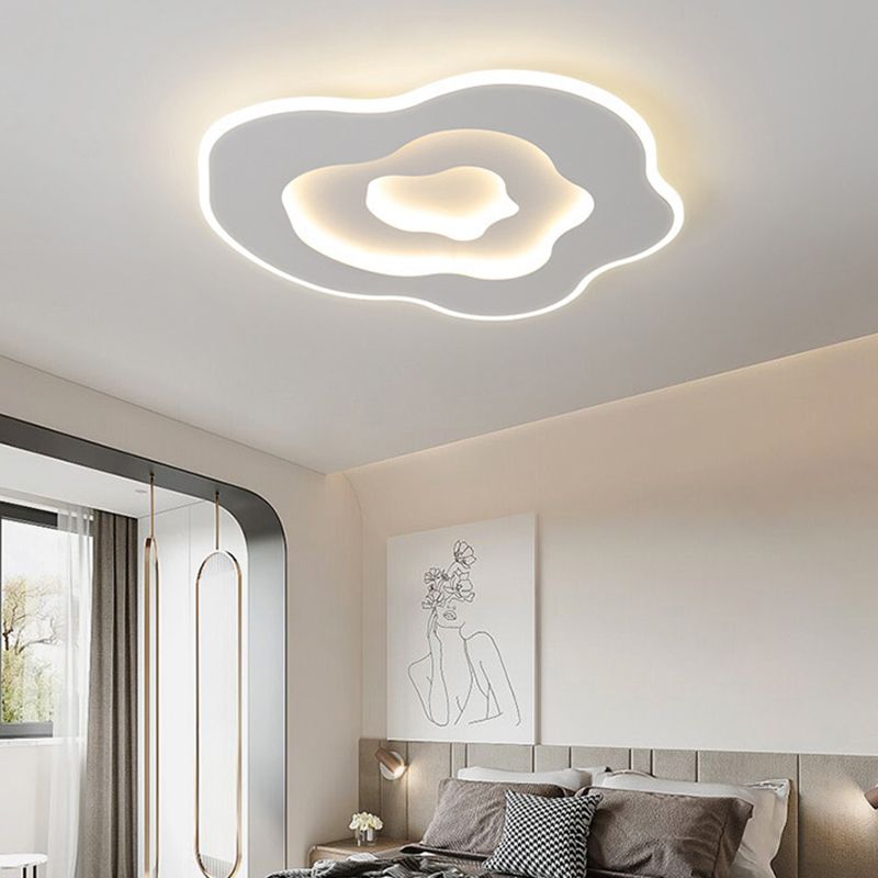 Modern Style Geometry Ceiling Lights Metal Ceiling Lamps for Bedroom in White