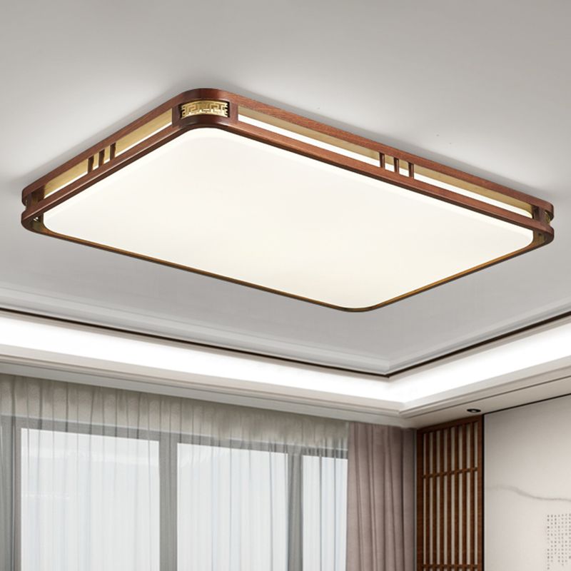 Minimalist Wood Flush Mount 1-Light LED Flush Mount Ceiling Light for Living Room