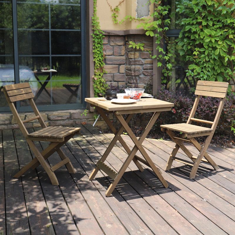 Contemporary Armless Patio Chairs Wood Folding Dining Side Chair