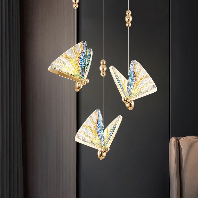 Modern Creative Style Butterfly Pendant Light Creative Acrylic Hanging Lamps for Living Room