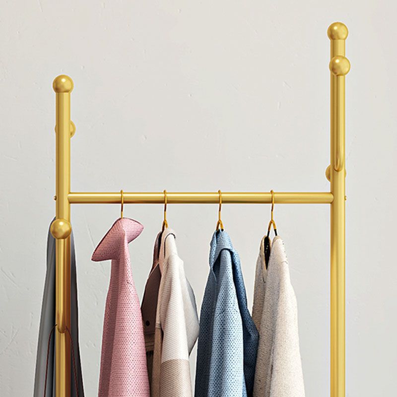 Glam Metallic Coat Hanger Pure Color Hooks Design Free Standing Coat Rack