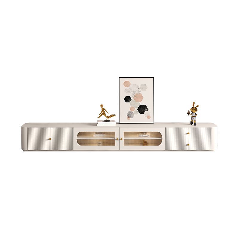 Contemporary TV Console Wood Media Console Enclosed Storage Console with Drawers