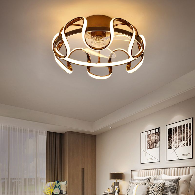 Modern Ceiling Fan Light LED Ceiling Mount Lamp with Metal for Bedroom