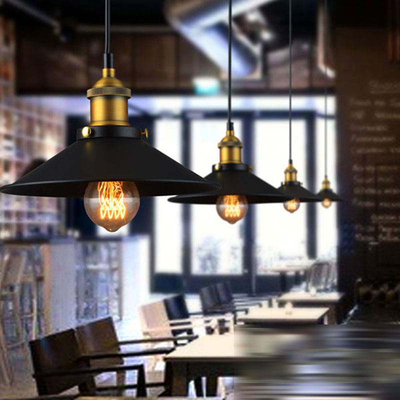 Luce industriale nera Luce a 1 luci a 1 luci Affalsarsi del soffitto per sala da pranzo