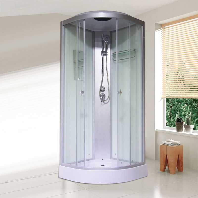 Round Semi-Frameless Shower Stall Corner Tempered Glass Shower Stall