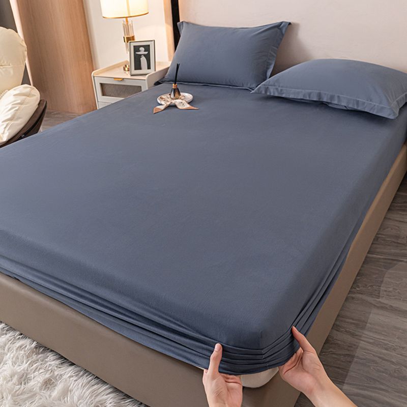 Modern Bed Sheet Solid Color Fitted Non-pilling Bed Sheet Set