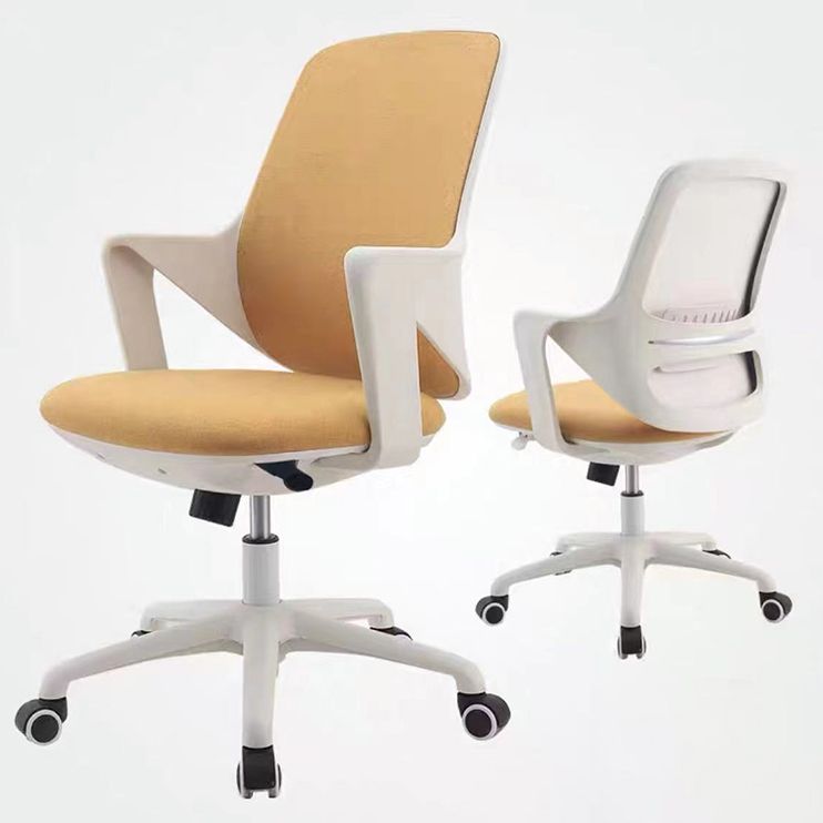 Modern Desk Chair Fabric Computer Chair Mid-Back Chair with Wheels