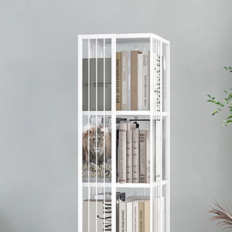 Modern Metal Bookshelf Standard Vertical Bookcase in Burnish