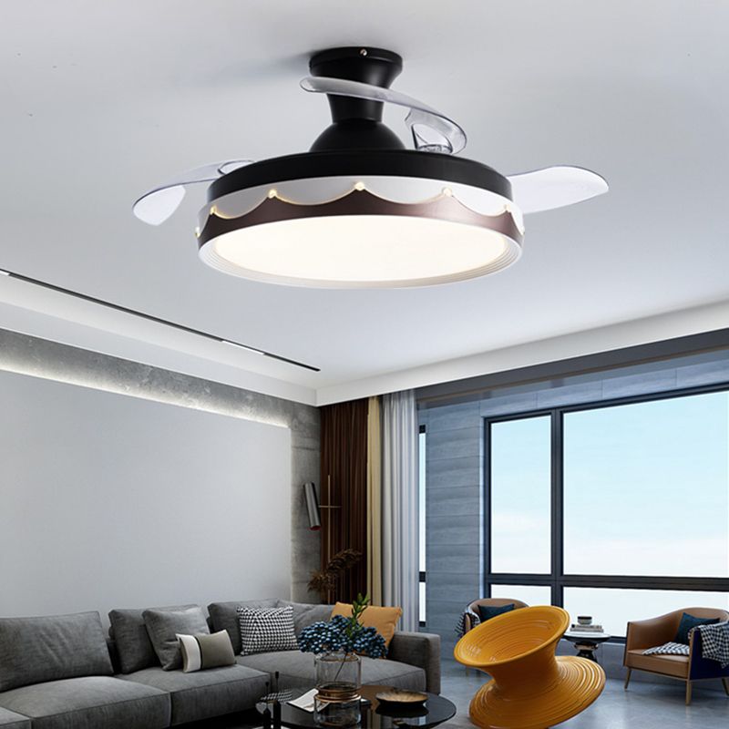 Drum LED Ceiling Fan Lighting 1 - Light Modernism Fan Light Fixture