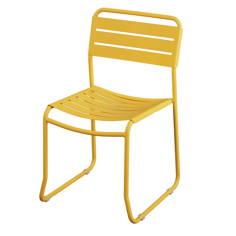 Glam Style Metal Side Chair Ladder Back Dining Chair for Patio