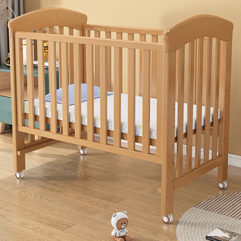 Adjustable Height Crib with Storage 2-in-1 Convertible Baby Crib