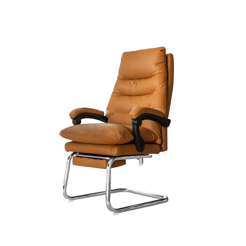 Modern Office Chair No Wheels Padded Arms Upholstered No Distressing Desk Chair