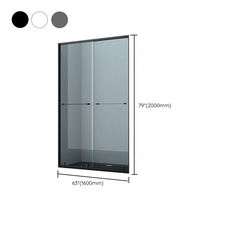 Semi Frameless Double Sliding Shower Door Tempered Glass Shower Door