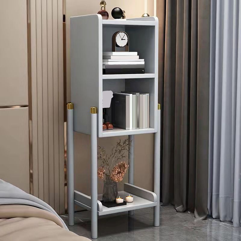 Open Storage Bed Nightstand Solid Wood Bedside Cabinet for Bedroom