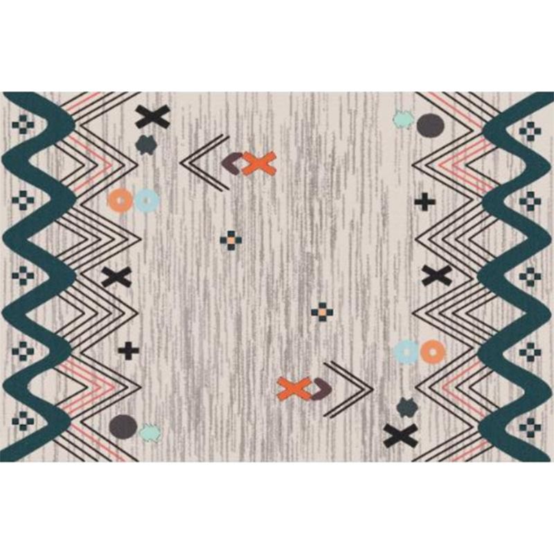 Western Geometric Pattern Rug Multi Colored Polypropylene Indoor Rug Anti-Slip Backing Pet Friendly Area Carpet for Decoration