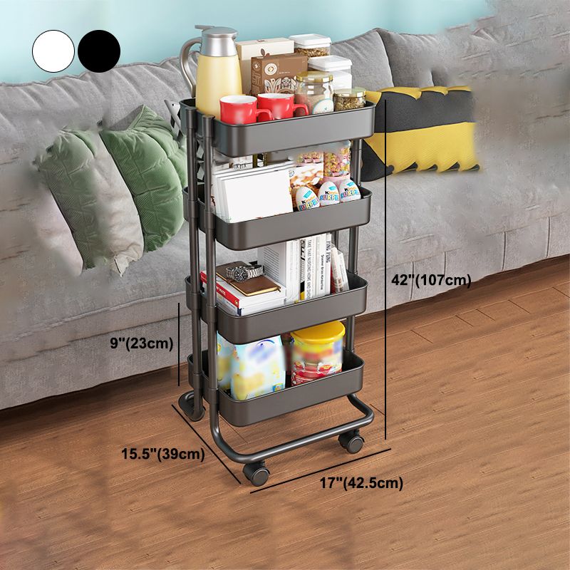 Open Industrial Etagere Bookshelf Steel Frame Plastic Shelf Bookshelf with Caster Wheels