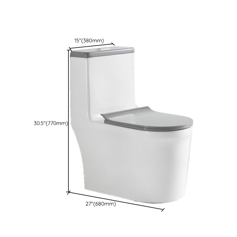 Traditional Gray Ceramic Flush Toilet Floor Mounted Urine Toilet for Washroom