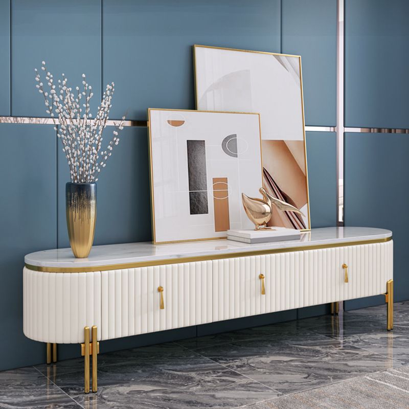 Marble TV Media Console Glam Media Console TV Stand for Living Room