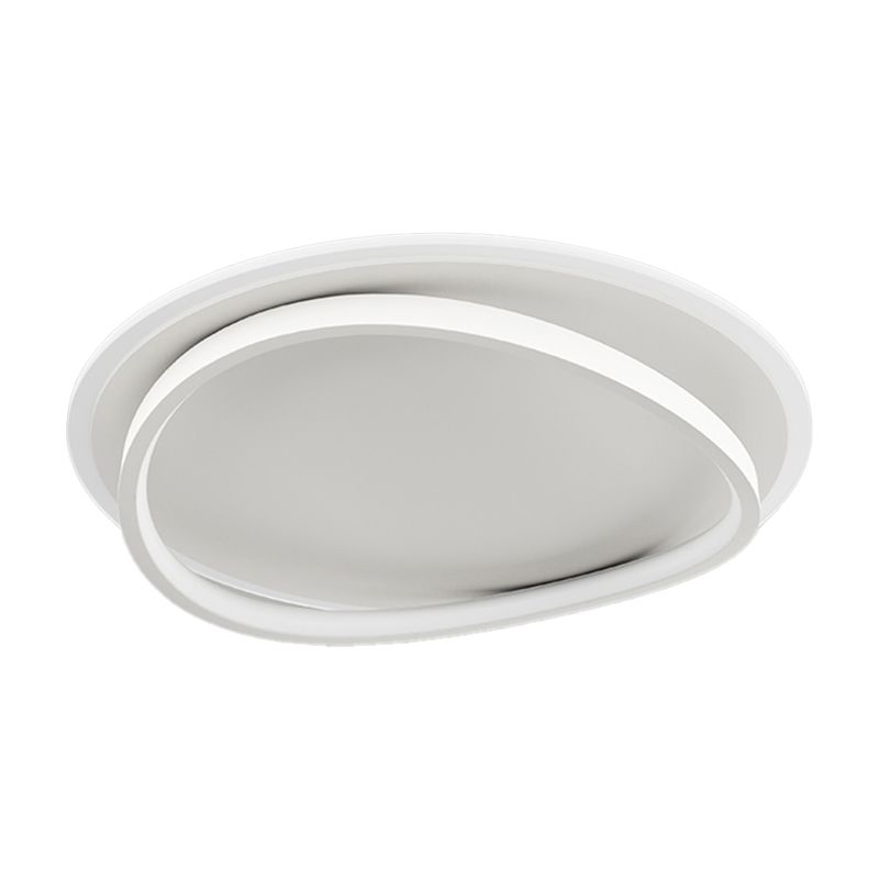 Matte White Contemporary Flush Mount Iron and Acrylic Round LED Flush