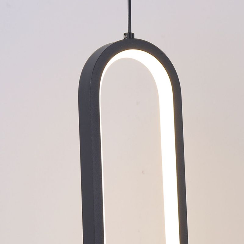 Minimalist Pendant Light Metal Linear LED Pendant Lamp in Black and Gold