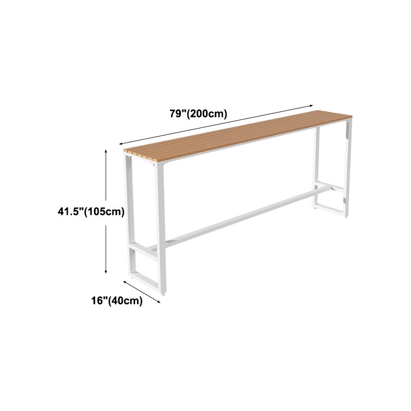 Modern Metal Metal Trestle Bistro Bar Desk Rectangular Mesa de taburetes de bar de reposapiés al aire libre