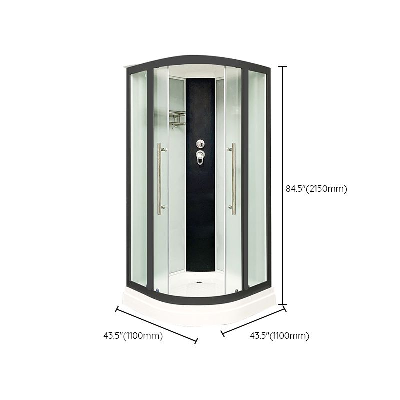 Framed Black Shower Enclosure Clear Easy Clean Glass Rounded Shower Enclosure